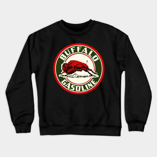 Buffalo Gasoline vintage sign reproduction Crewneck Sweatshirt by Hit the Road Designs